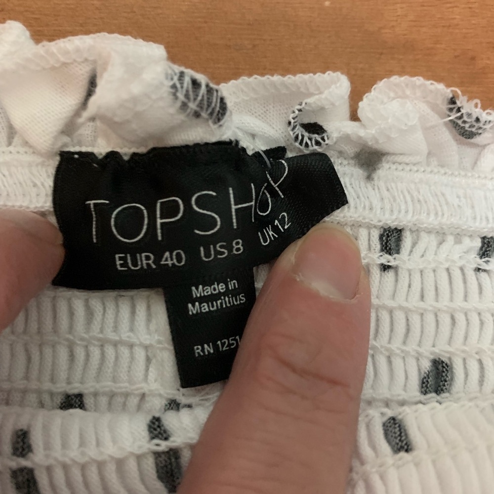 TopShop‎ Spot Shirred Bandeau Size 8 Tube Top - Picture 7 of 8